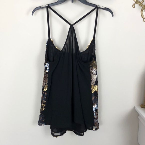 BB Dakota Floral Metallic Sequin Sheer Back Tank - Picture 5 of 8